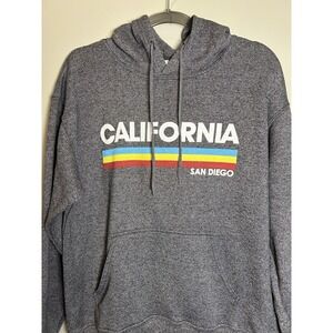 Teemax Unisex Gray California San Diego Graphic Pullover Hoodie Size Small